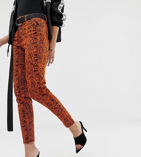 Na-kd Skinny Jeans With Neon Snake 