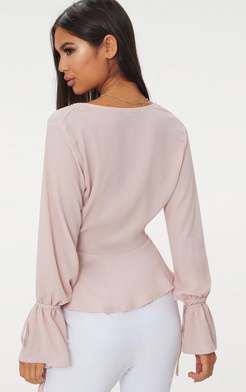 blush chiffon blouse