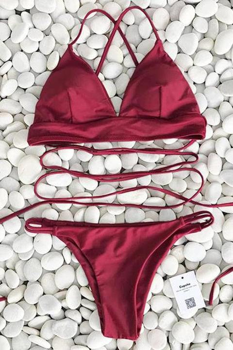 Cupshe Nobody Knows Cross Bikini Set