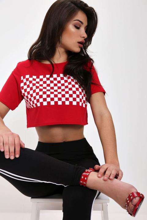 Red Motorcross Boxy Crop Top