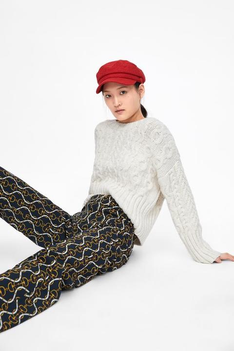 Zara chain print sales trousers