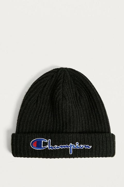 Champion Script Black Beanie - Mens All