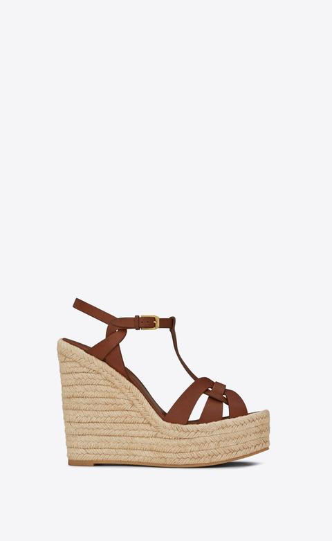 Espadrilles Wedge Sandals In Leather