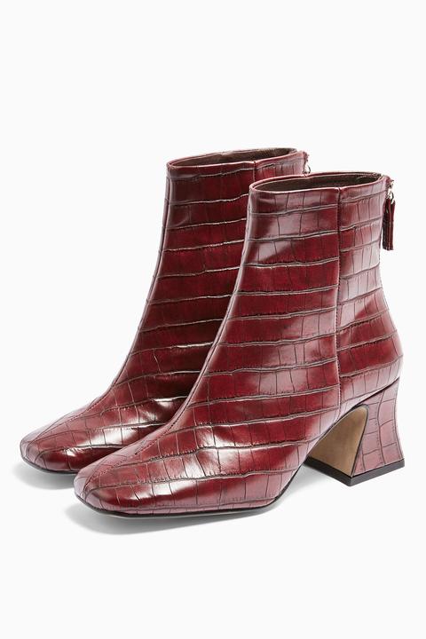 Womens Considered Vienna Vegan Burgundy Flared Boots - Burgundy, Burgundy