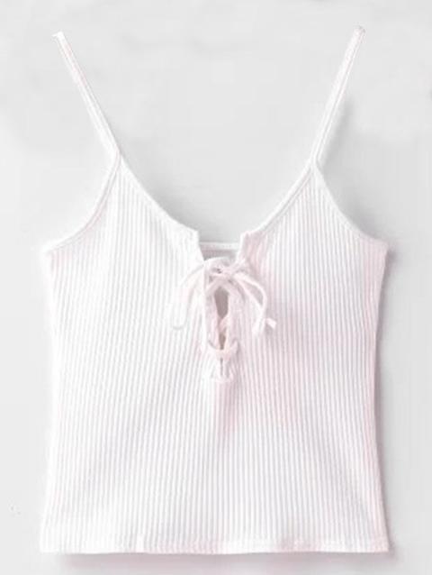 Solid Color Cami Lace Up Tank Top