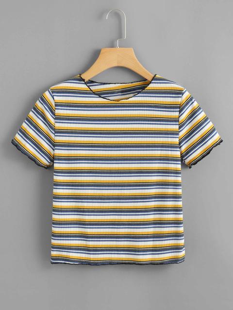 T-shirt A Righe A Contrasto