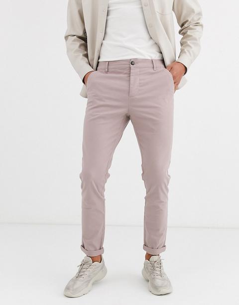 Asos Design Skinny Chinos In Warm Pink