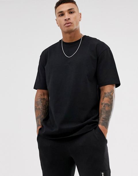 Camiseta Extragrande Negra De Topman-negro