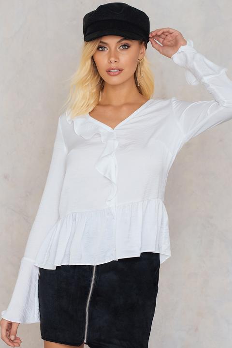 V-neck Flounce Blouse