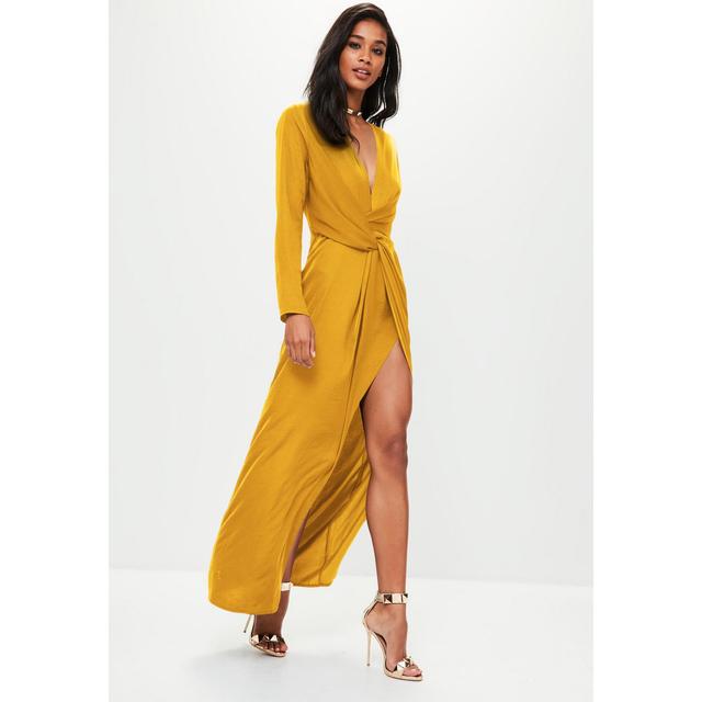 long dress mustard yellow