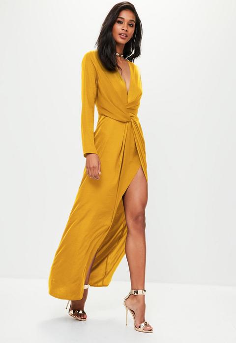 mustard colored maxi dress