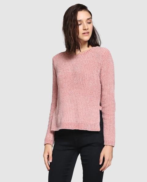 Easy Wear - Jersey De Mujer Perlado Con Abertura Lateral