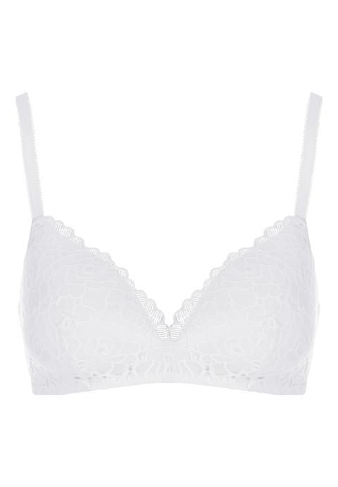 Womens White Lace Non Wired Bra