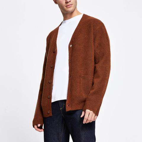 Rust Long Sleeve Boxy Cardigan