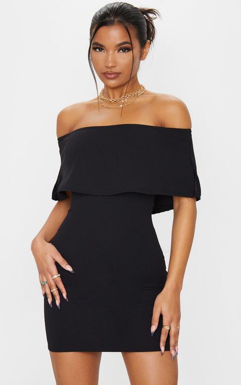 Carley Black Frill Bodycon Dress