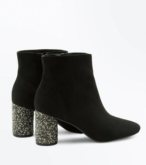 embellished block heel boots