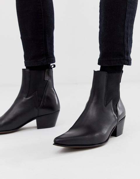 Stacked heel shop western chelsea boots