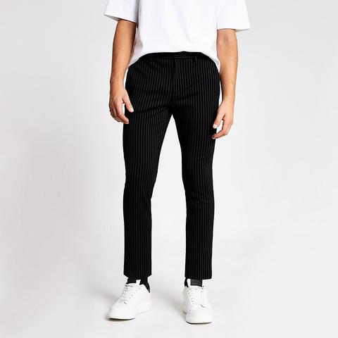 Smart Western Black Stripe Skinny Trousers