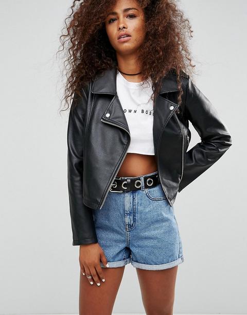 Asos Design Ultimate Leather Look Biker Jacket