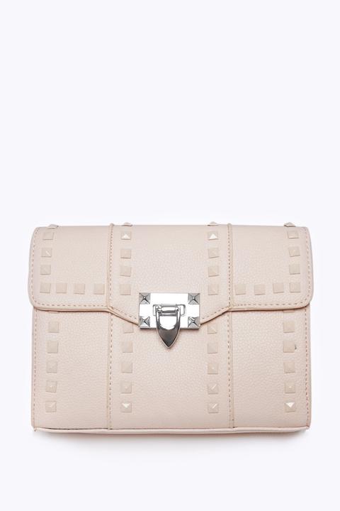 Jennie Baby Pink Faux Leather Stud Bag