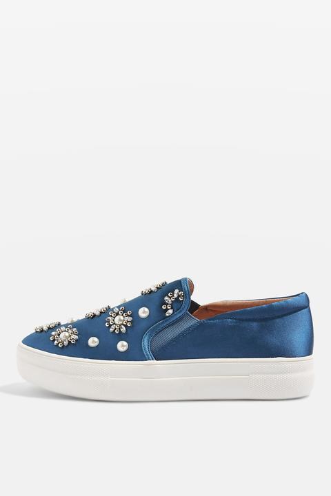 Tilt Embellished Slip On Shoes