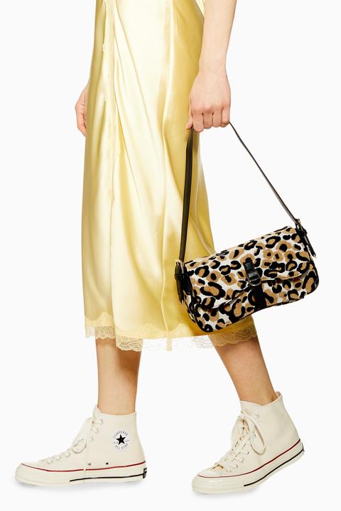 Womens Zambia Leopard Flap Shoulder Bag - True Leopard, True Leopard