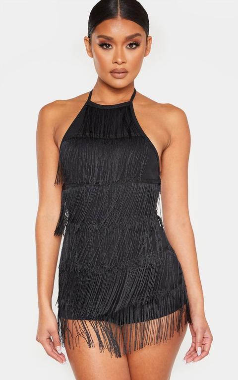 Black Tassel Playsuit