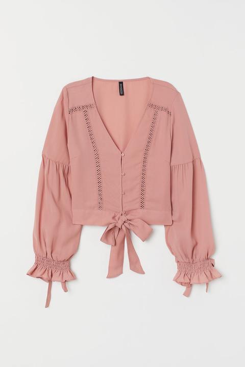 Blouse À Encolure En V - Rose