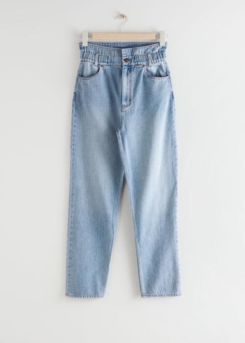 Straight Paperbag Waist Jeans