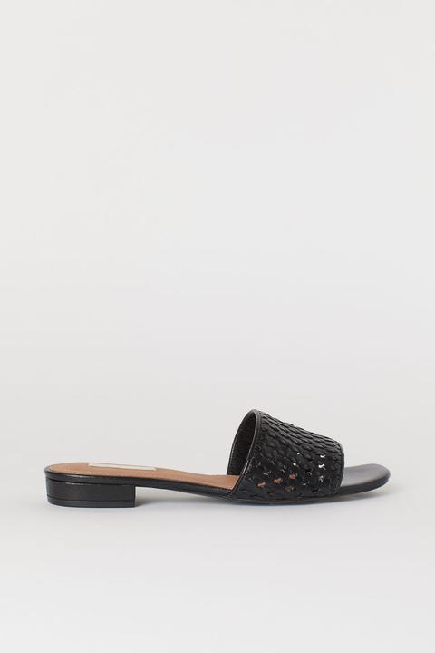 Leather Slides - Black