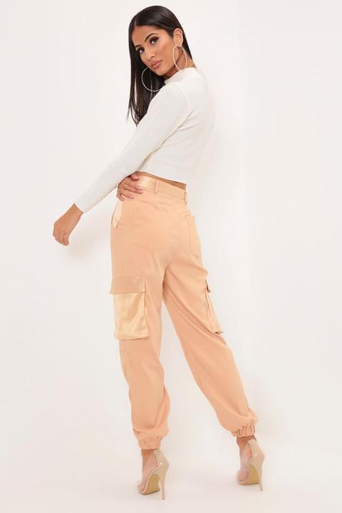 Camel Satin Pocket Joggers