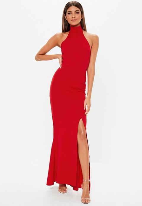 Red Choker Maxi Dress, Red from Missguided on 21 Buttons