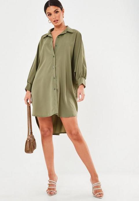 oversized khaki shirt dress