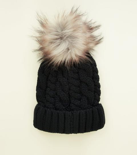 cable knit bobble hat