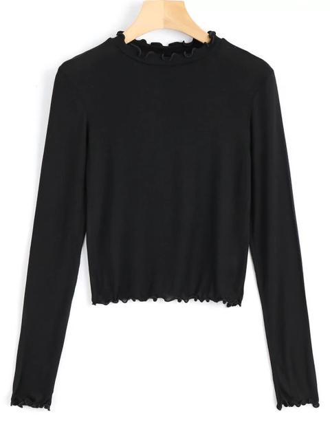 Long Sleeve Piped Layering Top