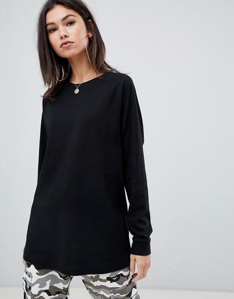 Asos Design – Super-oversize-oberteil In Schwarz Mit Langen Ärmeln