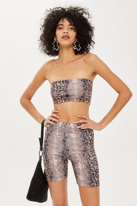 Faux Snake Print Bandeau Top By We Own The Night