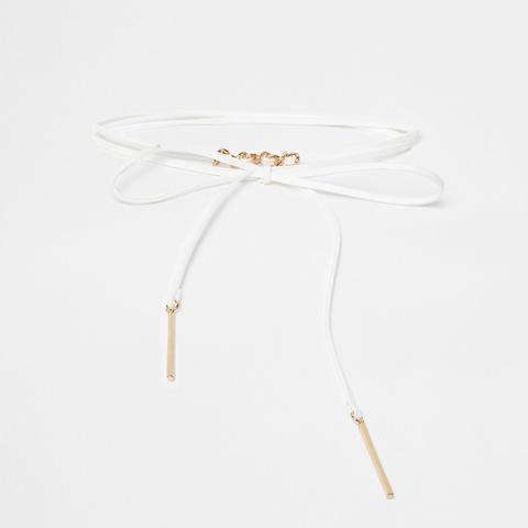 White Chain Front Bolo Choker