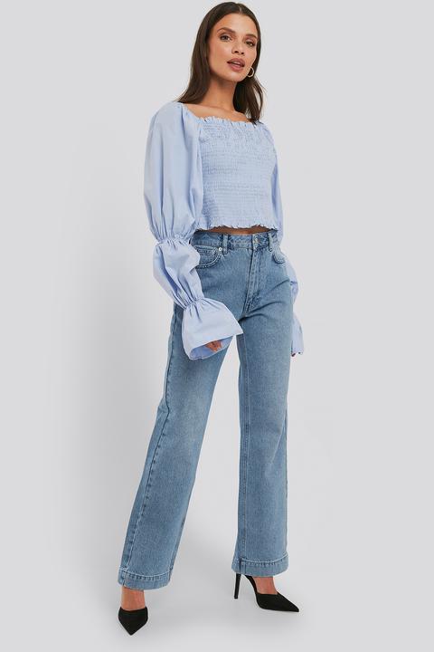 Na-kd Trend Mid Rise Straight Leg Jeans - Blue