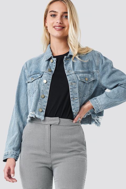 Abrand A Cropped Denim Jacket - Blue