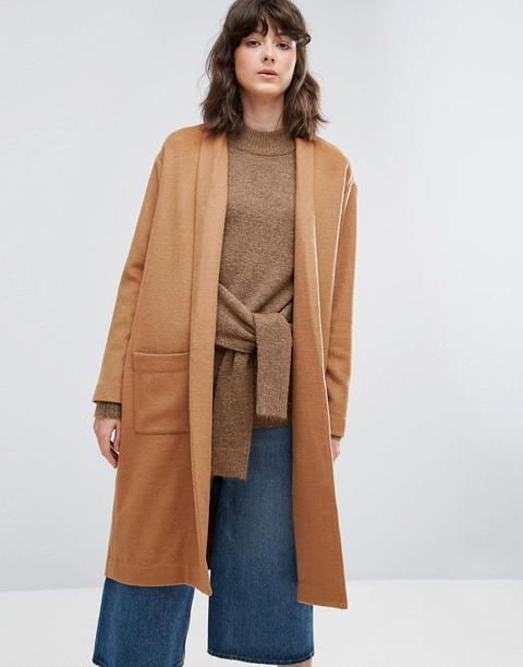 Weekday - Pratico Cappotto In Maglia - Beige