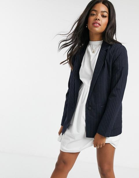 Pimkie Blazer In Navy Pinstripe-multi