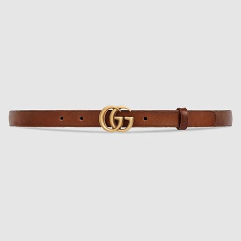 Leather Belt With Double G Buckle