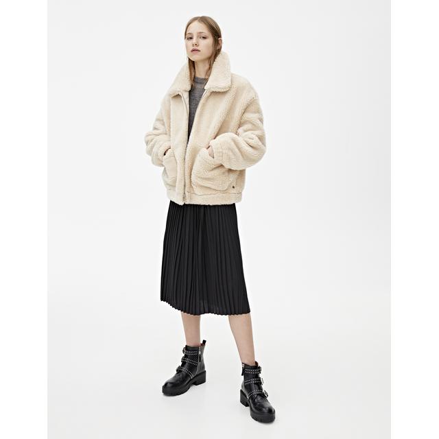 pull and bear shearling jacket