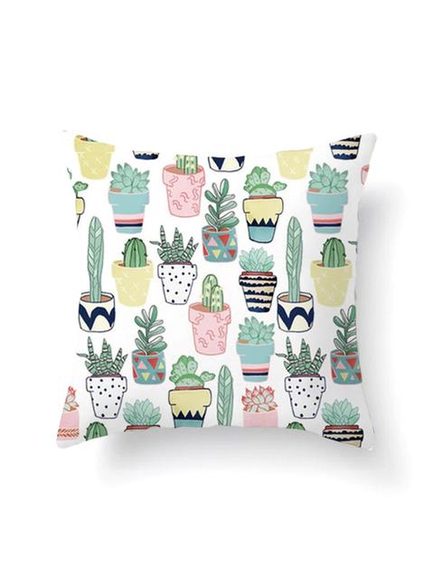 Funda De Almohada Con Estampado De Suculenta