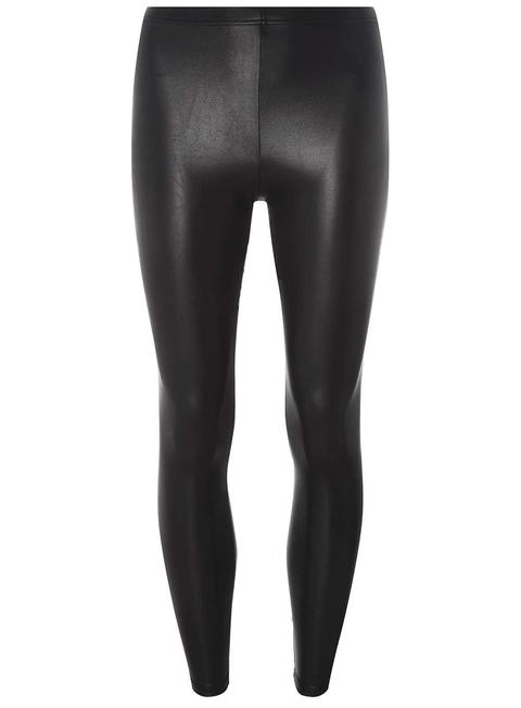 Black Pu Leggings