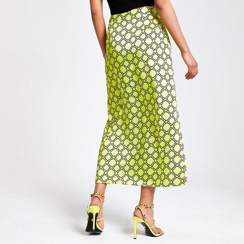 Green chain on sale print midi skirt