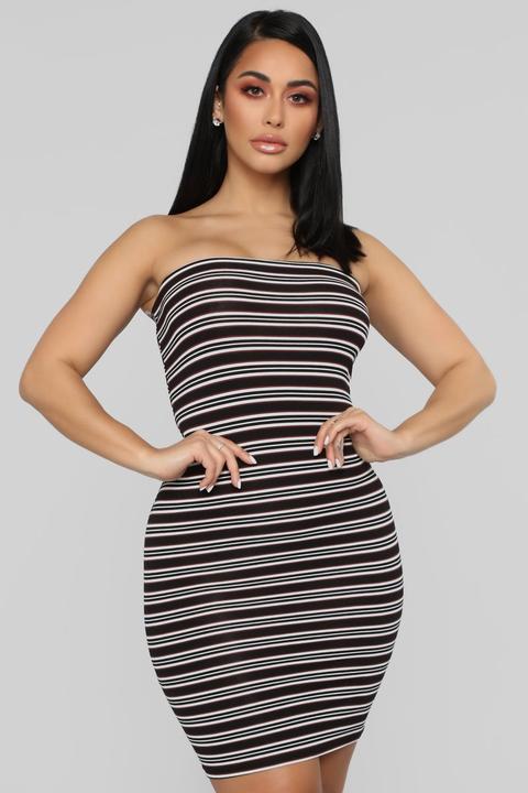 Summer Ready Stripe Dress - Black/combo