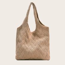 Bolso Tote De Croché Minimalista