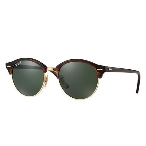 Clubround Classic Unisex Sunglasses Lentes: Verde Polarizadas, Montura: Habana